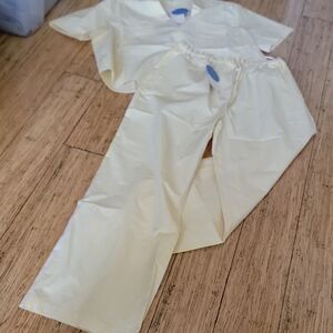 FRNCH Light Yellow Wide-Leg Pantsuit Set